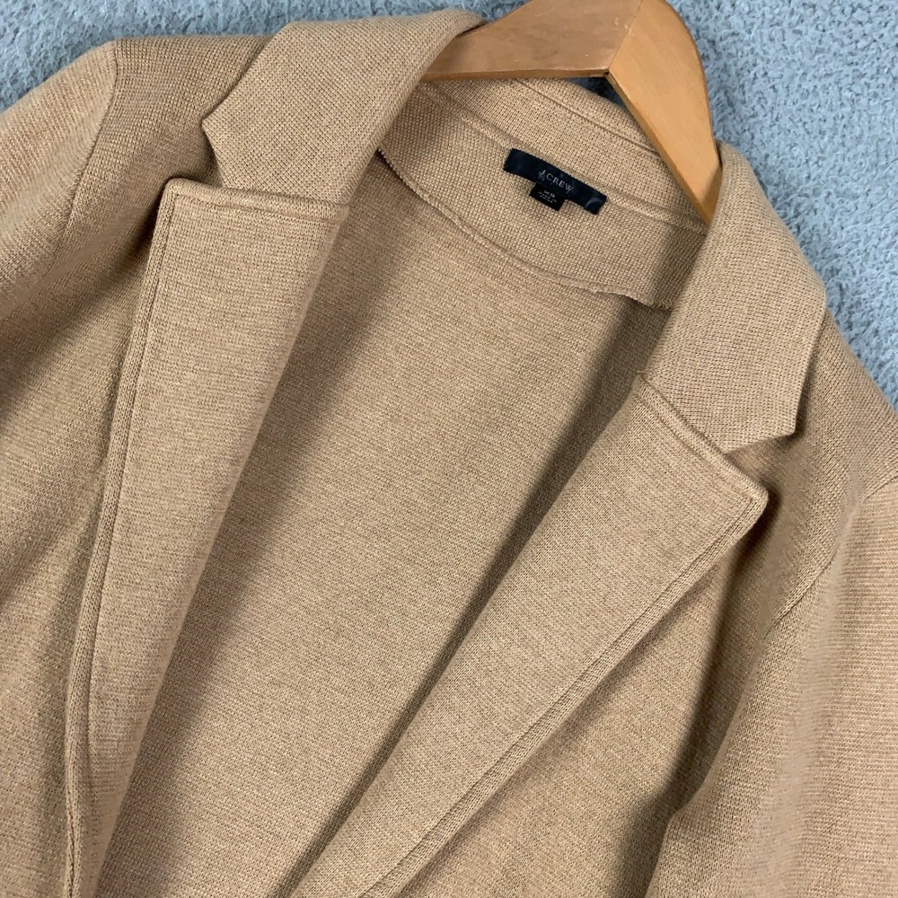 J.Crew Sweater Blazer Womens XS Tan Camel Open Front Knit‎ Cardigan New